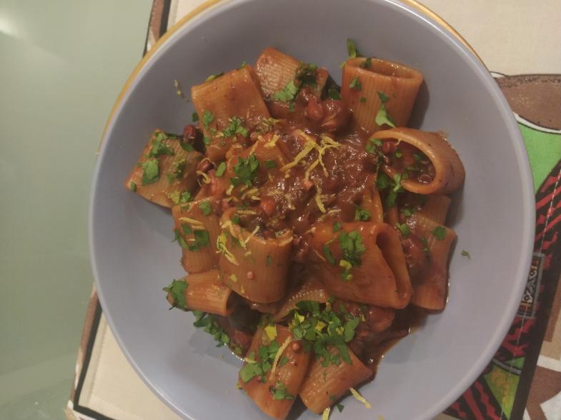 Paccheri al sugo di polpo